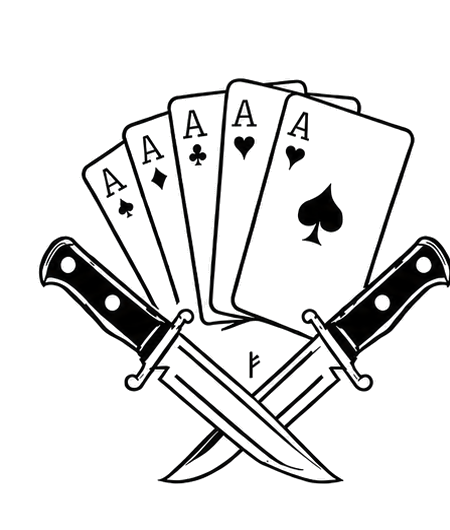 Ace of Blades crossed knives and aces logo